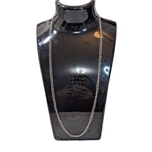 Solid .925 Sterling Silver Long Cable Link Chain Necklace